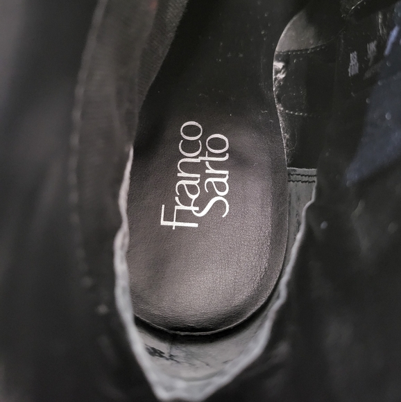 Franco Sarto Shoes‎ Womens 10M Black Booties Ankle Boots Huette Block Heel - Picture 4 of 11